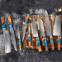 9pcs kitchen knives of all kinds of 67 layers damascus steel gyutou nakiri santoku chef utility boning bread japanese knife set