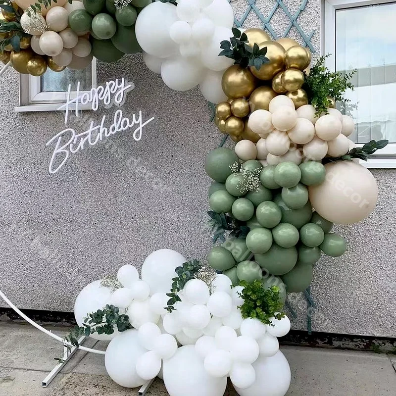 

177 шт. авокадо зеленый Свадебный фон для вечеринки в честь Дня рождения детский душ крем в два раза персиковый праздник украшение воздушный ...