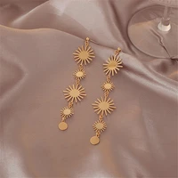 fashion metal geometry star fireworks stud earrings bohemia gold tassel earrings women nightclub jewelry accessories