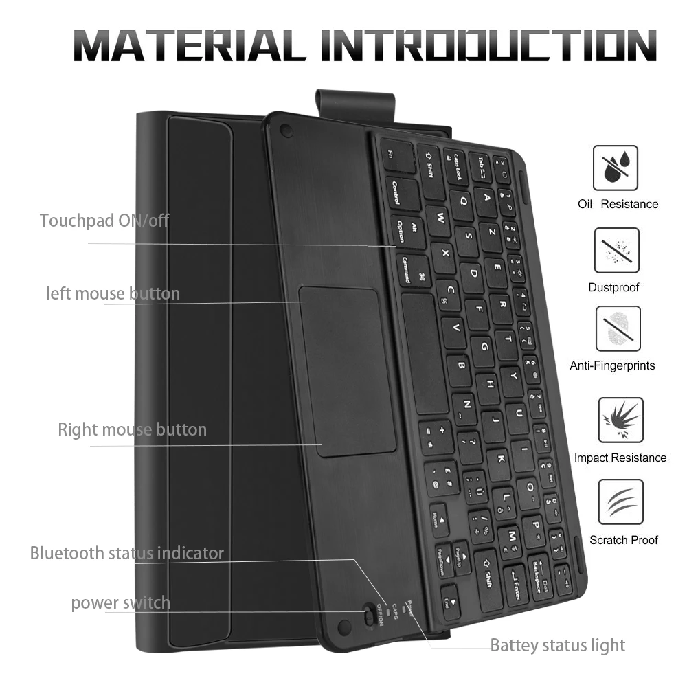 Чехол с французской клавиатурой для samsung Galaxy Tab S6 10,5 дюймов SM-T860/T865 чехол из искусственной кожи с откидной подставкой и Bluetooth клавиатурой