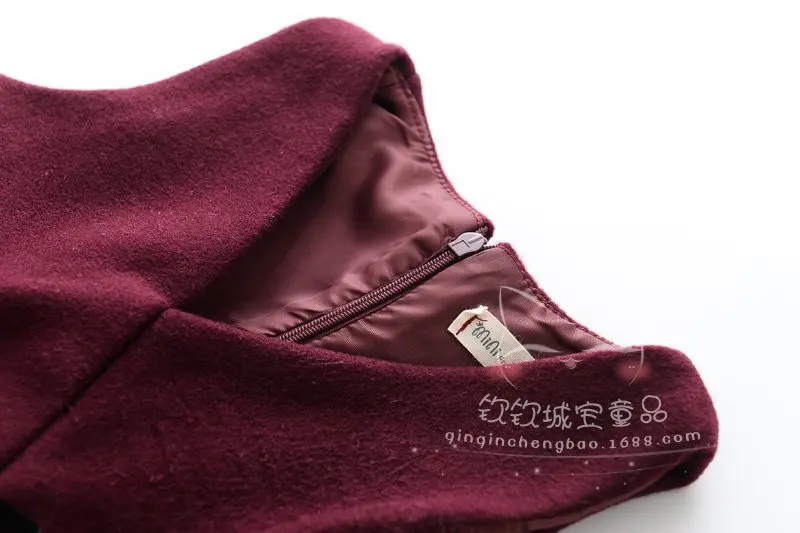 14100 г. Осенне зимнее платье для девочек шерстяная юбка жилет в западном стиле