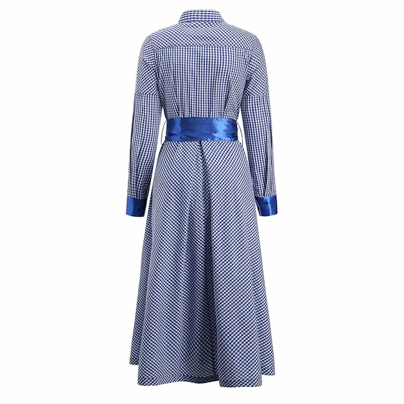 

Women Vintage Ruffled Front Button Dress Long Sleeve Stand Collar Solid Elegant Casual Dress 2021 Spring New Dress