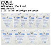 10pcs super elastic niti ovoid form white coated arch wire sizes avaiable 012 014 016 018 020 upper lower for dental orthodontic