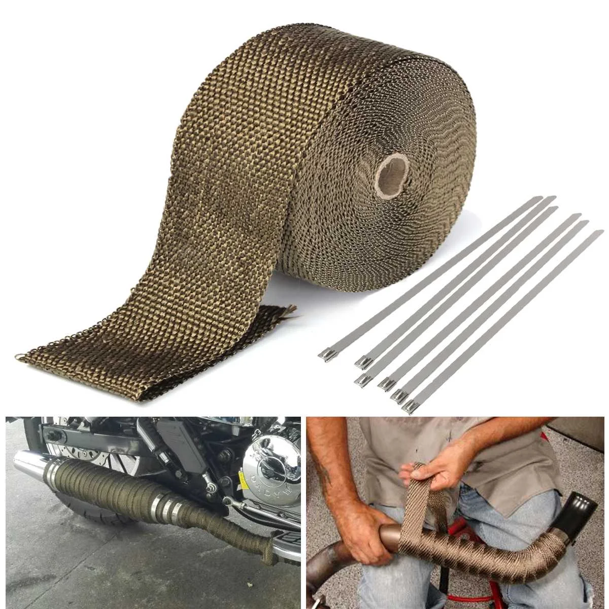 

15M*50MM Motorcycle Exhaust Thermal Exhaust Tape Header Heat Wrap Resistant Downpipe For Motorcycle Car Accessories