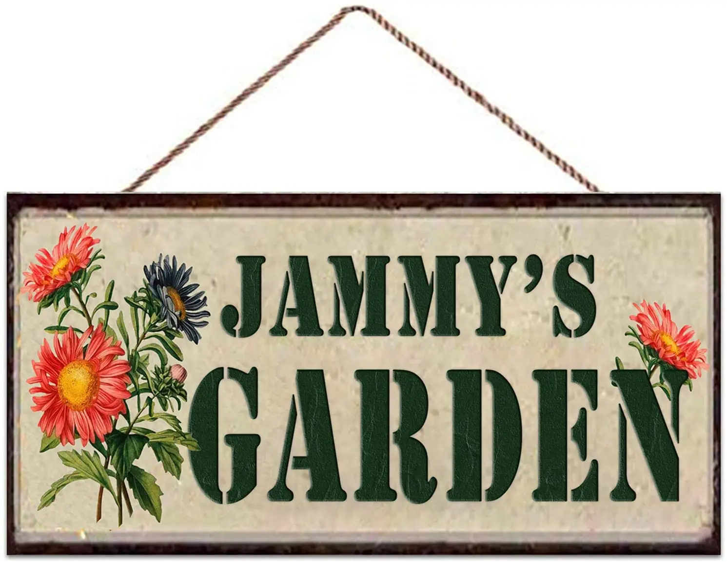 

MAIYUAN Personalized Wood Room Sign Vintage Look Garden Wood Home Decor