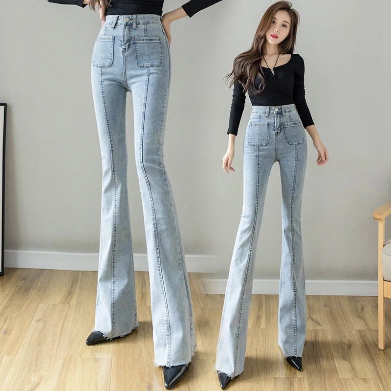 

Ранняя осень 2021 г., новая модная и зарубежная модель, облегающие, стрейчевые, с высокой талией