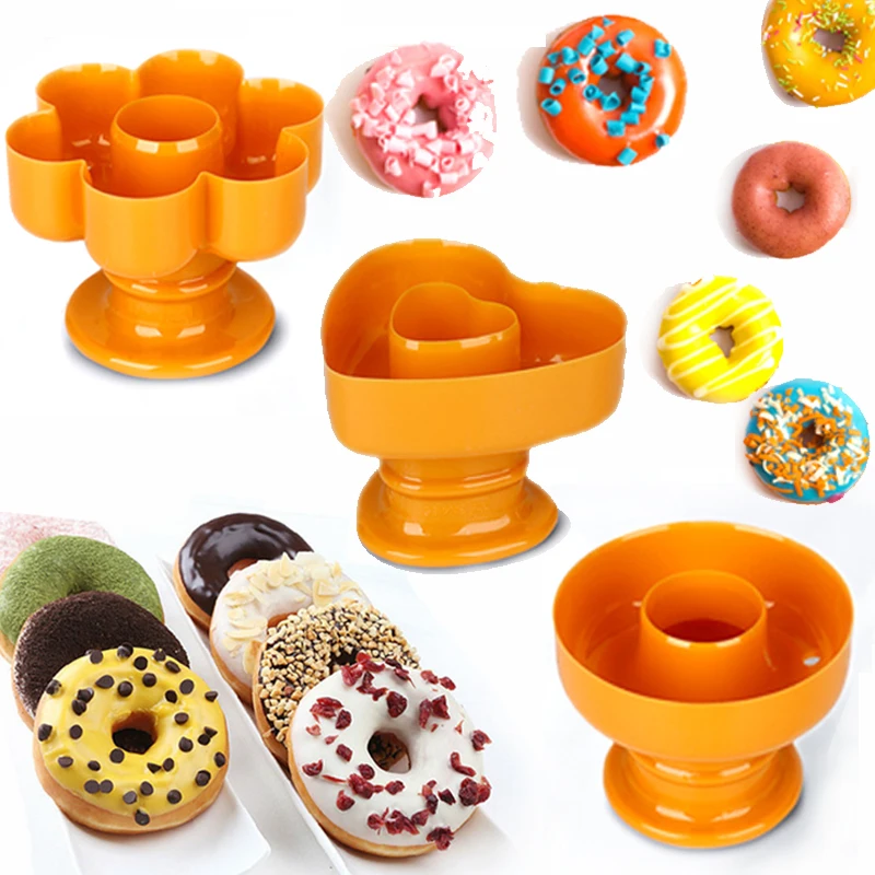 4 Type Plastic Doughnut Cake Maker Mold Home Party Desserts Cutter Fondant Cutting DIY Donut Mould Pastry Dough Process Tools