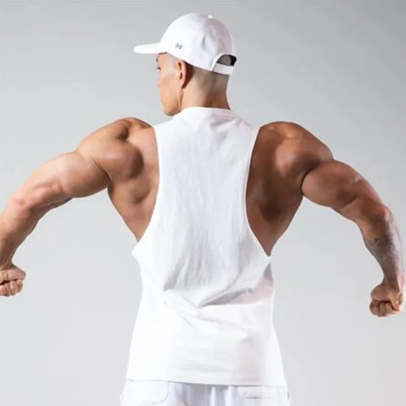 2021 Summer Male Workout Sleeveless Vest Mens Sportswear Fitness Print Comfortable Cotton Undershirt Gym Tank Tops | Мужская одежда