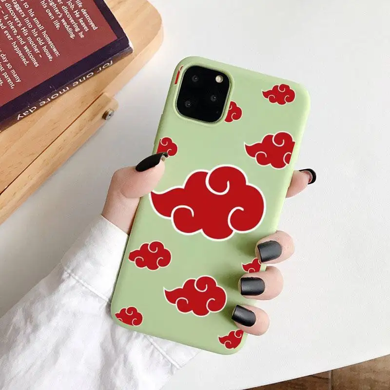 

Naruto logo sign eyes Phone Case Green Candy Color for iPhone 6 7 8 11 12 s mini pro X XS XR MAX Plus