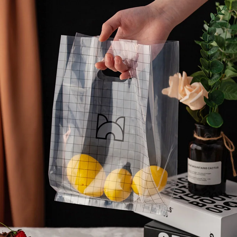 Прозрачный утолщенный пластиковый пакет для пищевых продуктов 50 шт. упаковки