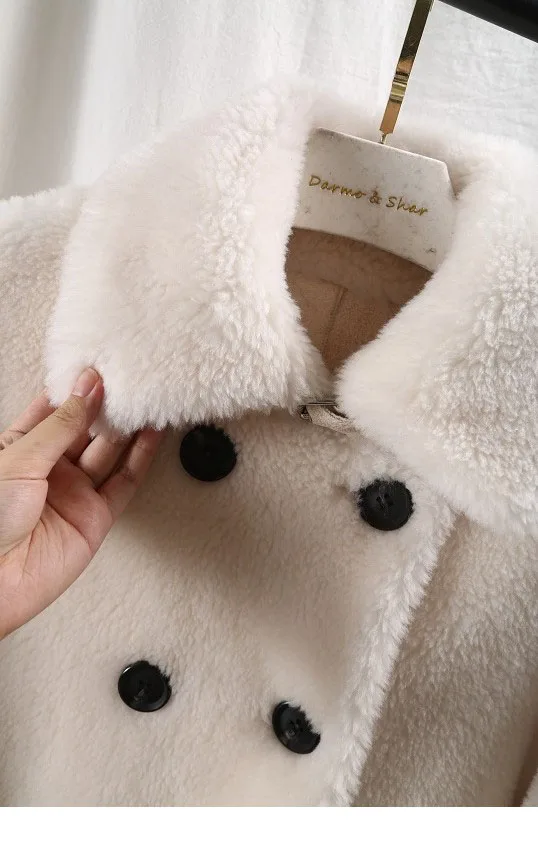 Женское плотное шерстяное пальто OFTBUY, со шерсти, зимняя тканевая двубортная парка, теплая свободная верхняя одежда