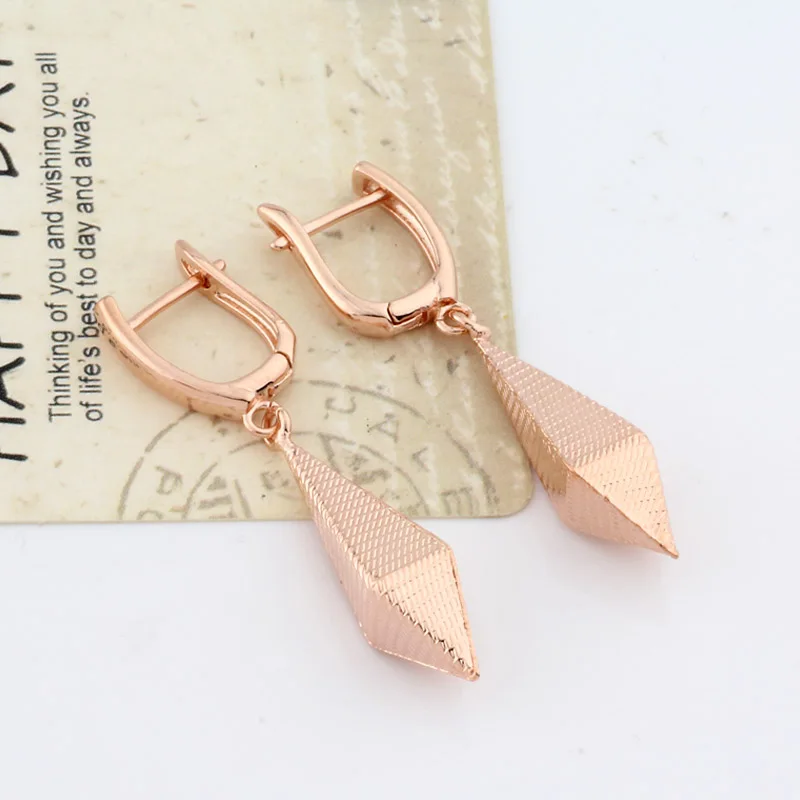 Лидер продаж винтажные дизайнерские подвески серьги цвета розового золота 585