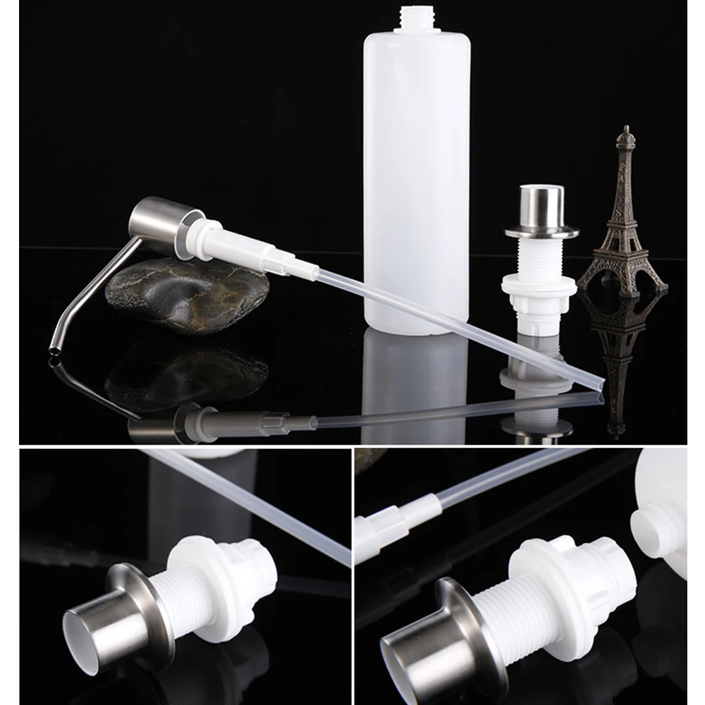 Кухонный диспенсер для мыла 300 мл из нержавеющей стали с прессованной головкой