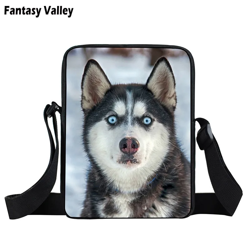 Забавная миниатюрная сумка хаски мессенджер с принтом животных для девочек