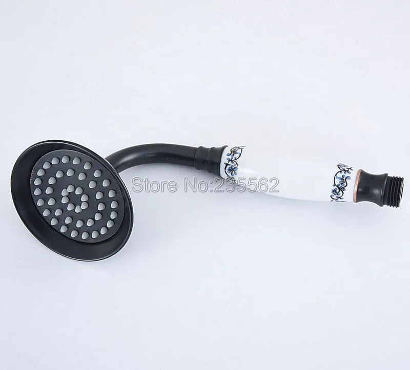 

Black Oil Rubbed Bronze Hand Shower Brass Ceramic Handle Shower Rain Spray Shower Water Saving Shower Head For Bathroom Lhh073