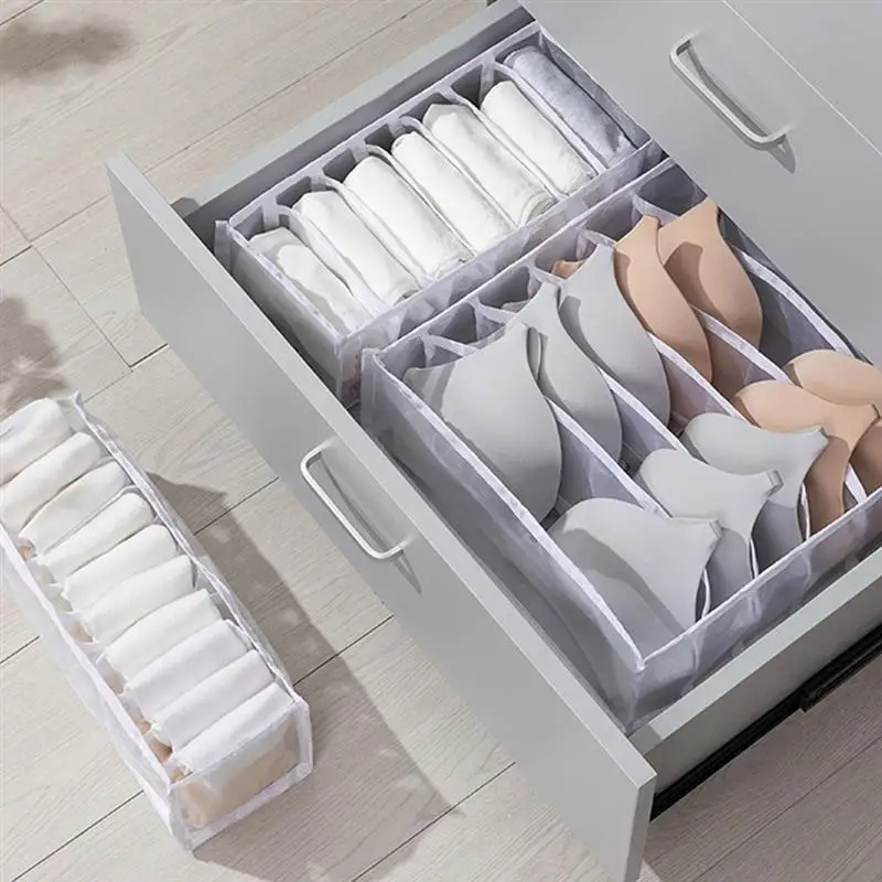 

3 PCS 6/7/11 Grids Underwear Bra Organizer Storage Box Drawer Closet Organizers Boxes For Underwear Scarfs Socks Bra Hot Sale