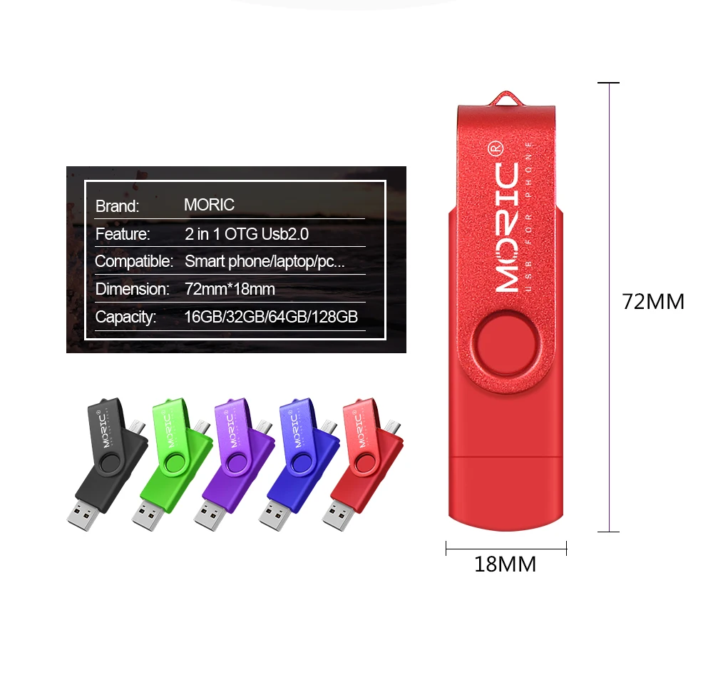 

2 In1 Moric micro usb stick pendrive 4GB 8GB 16GB 32GB 64GB 128GB 256GB usb 2.0 OTG U disk memoria cel usb USB flash drive