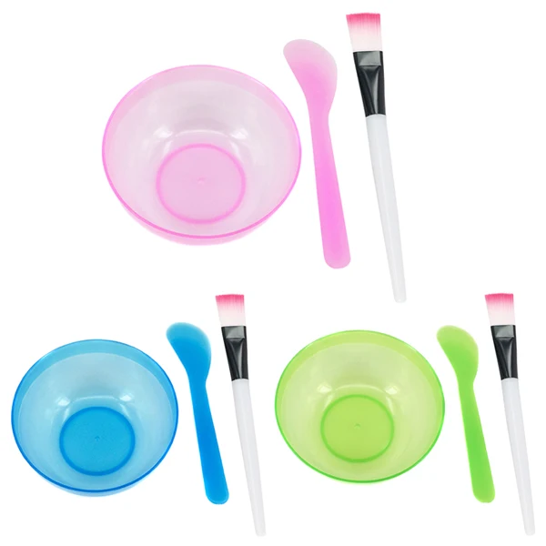 

Facial Mask Bowl Kit Plastic Brush Stirring Rod Homemade Makeup Beauty DIY Tool Set B99