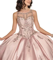 bealegantom quinceanera dresses ball gown beaded lace up debutantes crystals sweet 16 prom party gowns vestido de 15 anos qd1282