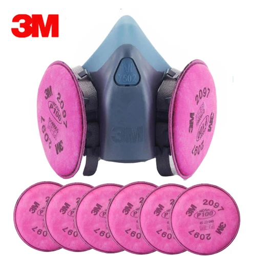 3M 7502+2097 Half Facepiece Mask Reusable Respirator P100 Respiratory Protection Nuisance Level Organic Vapor