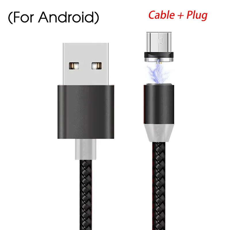 For Micro Black 1M 2M Magnetic Micro USB Cable For Samsung Android Mobile Phone Type-c Charging For Redmi Note 7 8 Pro Magnet Charger Wire Cord - Цвет: For Micro Black