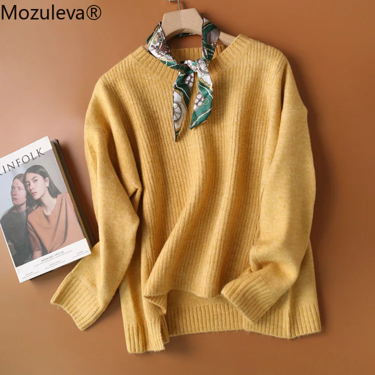 

Повседневный женский свитер с Т-образным вырезом, осенне-зимняя нижняя рубашка, новинка 2021, свитер, Женская свободная японская женская одеж...