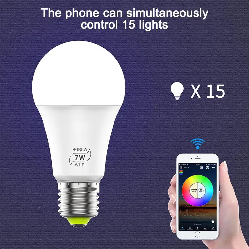 Умная Светодиодная лампа с таймером и поддержкой Wi-Fi 4 0 7 Вт E27 | Лампы освещение