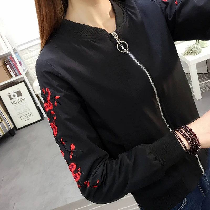 NEW Autumn winter punk embroidered bomber jacket baseball uniform female bf wind street wear fashion tops | Женская одежда