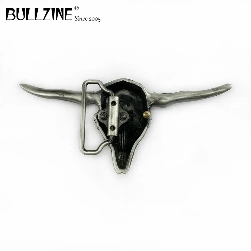 В Bullzine в западном стиле виде Головы Быка пряжки ремня с оловянной отделкой FP 03096