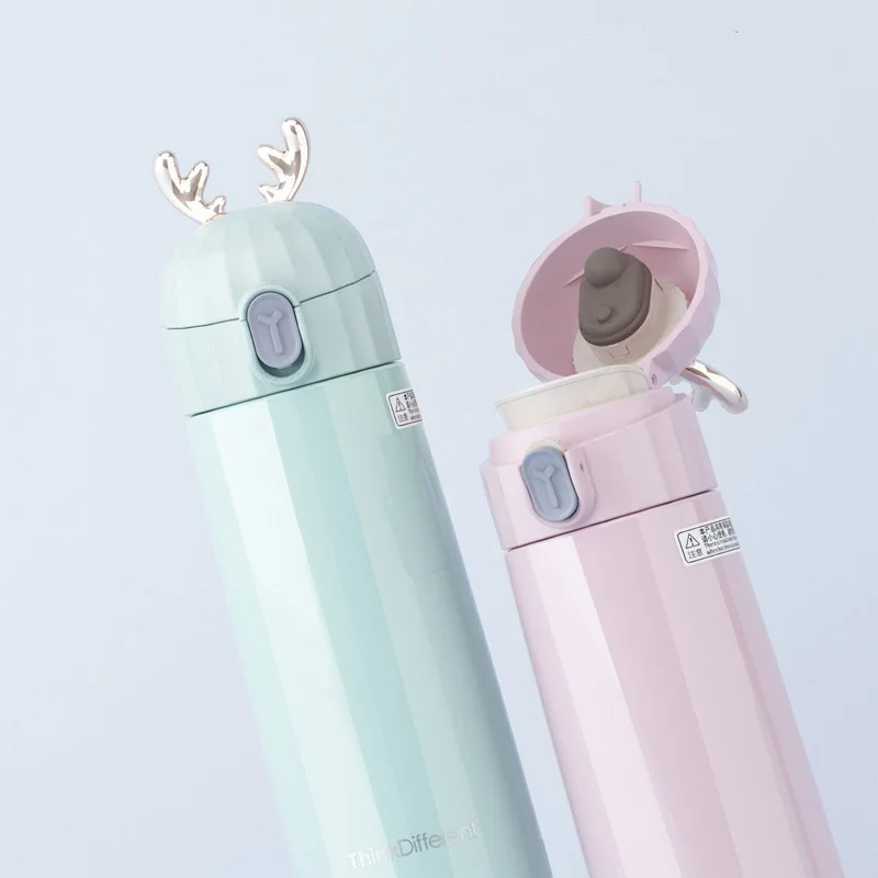 Милый рога Медведь с двойными стенками из нержавеющей стали вакуумная колба