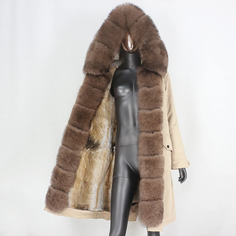 Женская непромокаемая парка CXFS длинная теплая куртка со съемной подкладкой из