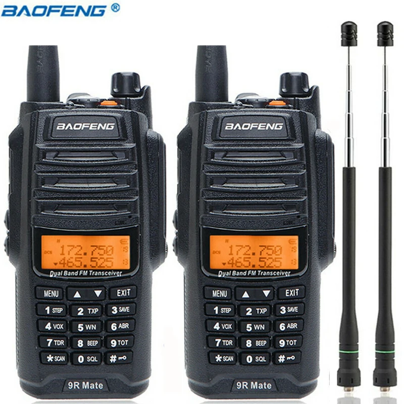 

США в наличии 2 пакета Baofeng UV-9R Mate IP67 водонепроницаемый двухсторонний радио 10 Вт двухдиапазонный Ham рация + 2 пакета AR-775 антенна