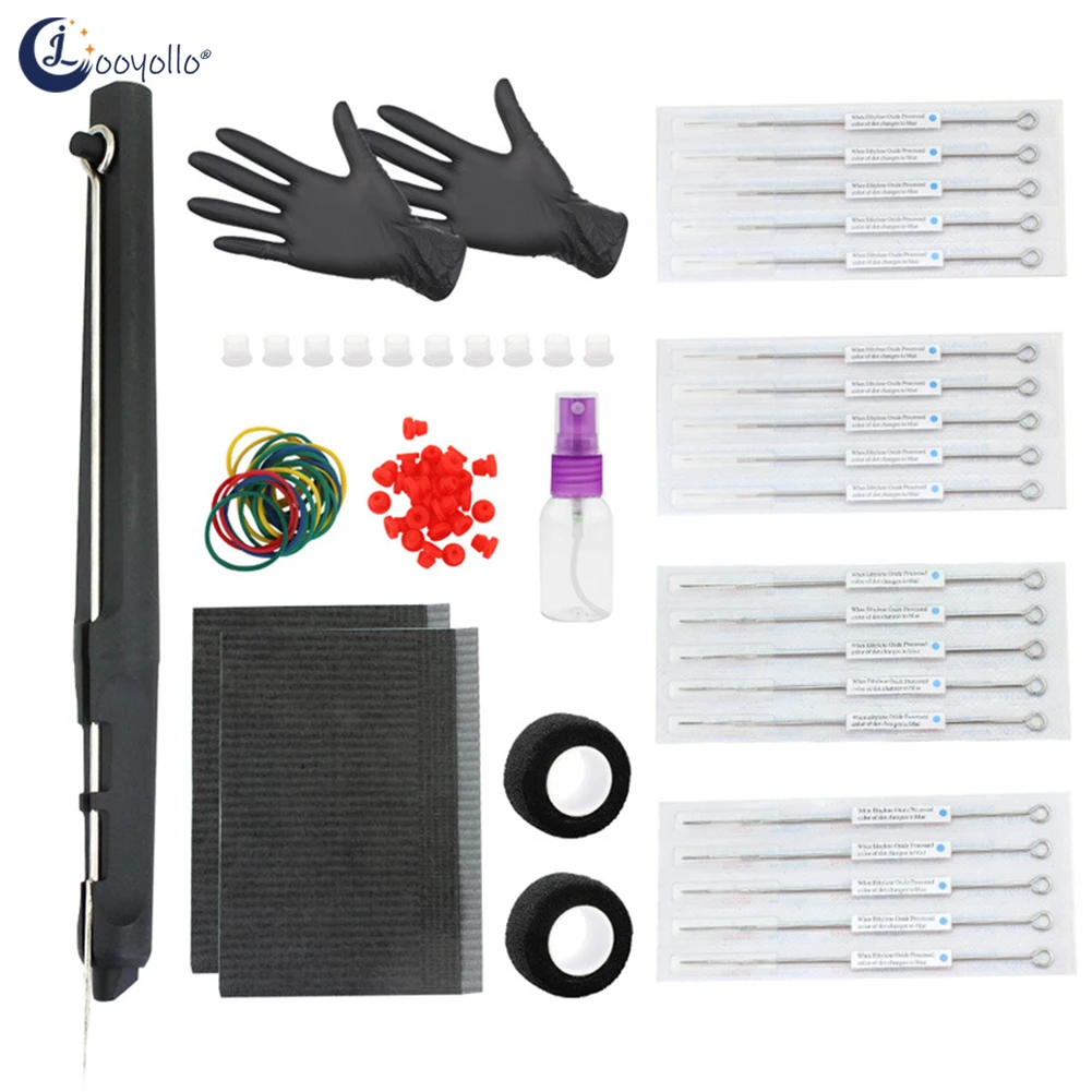 

Complete Tattoo Kits Microblading Pen Manual Tool Accessories Set Hand Poke Stick Sterilized Needles Gloves Tablecloth Beginner