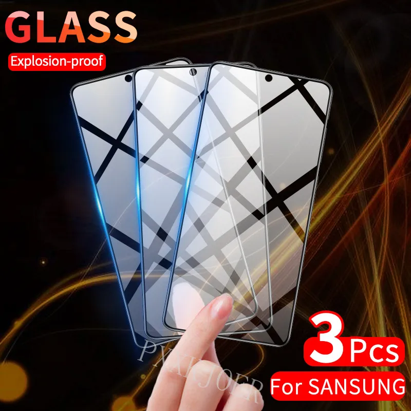 Защитное стекло закаленное для Samsung galaxy Note 10 S10 Lite 20 S20 FE M31 A21S A41 A51 A71 3 шт.|Защитные