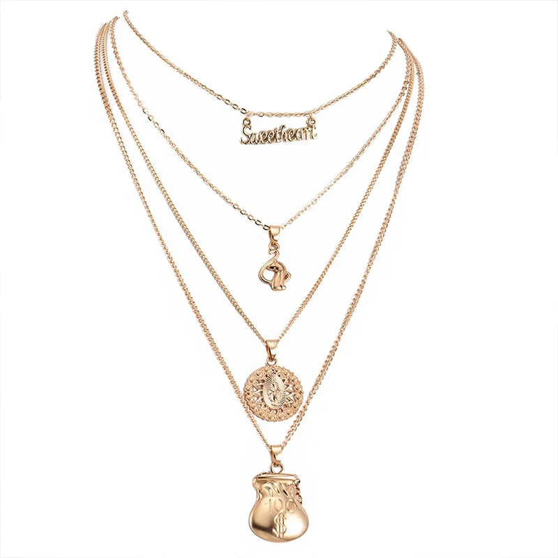 4 шт./компл. винтажные женские ожерелья английская обезьяна Мадонна