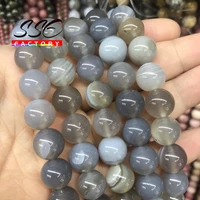 natural gray stripes agates beads gray round loose stone beads for jewelry making diy bracelet accessories 4 6 8 10 12 mm 15