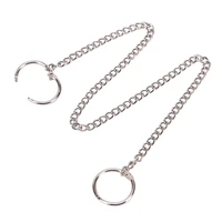 1pcs 38cm long silver ring clip keyring hiphop jewelry metal wallet belt chain rock punk trousers hipster pant jean keychain