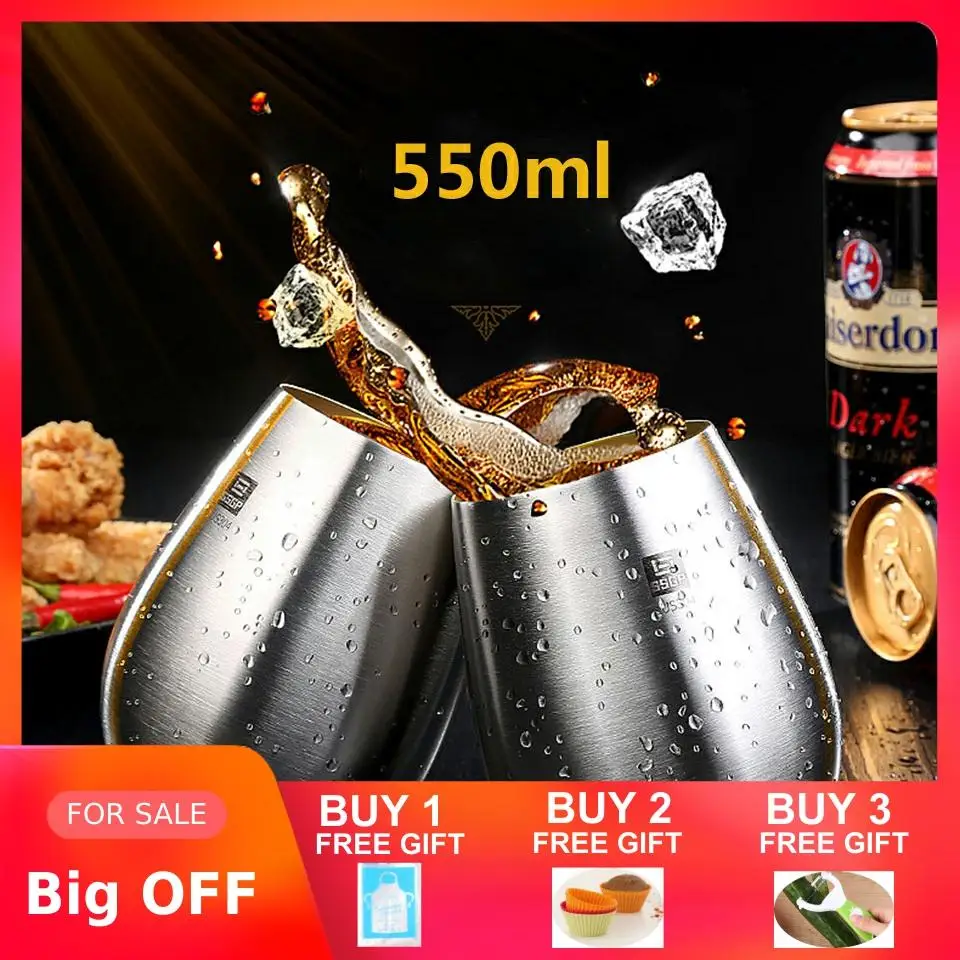 Модная короткая пивная кружка из нержавеющей стали 304 металлическая небьющаяся