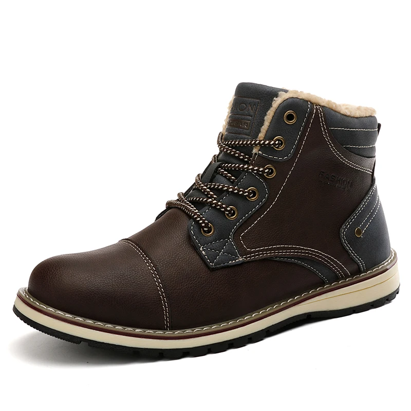 

Men's Boots Cashmere Warm Men Snow Boots Leather Waterproof Men Footwear Winter Ankle Boots Breathable Man Winter Shoes 39-45