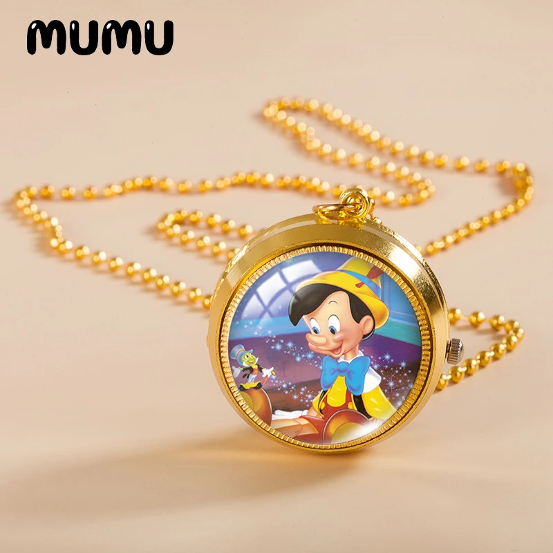 Новинка 2021 ожерелье для карманных часов pineye and Jiminy милые винтажные часы золотого