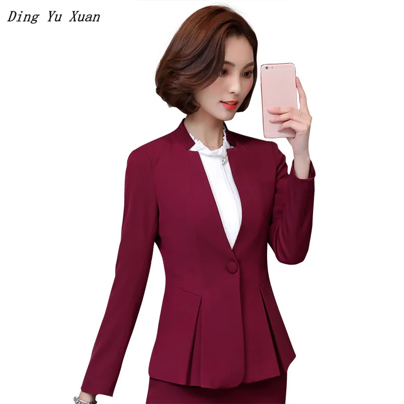 

Womens Office Work Wear Suit for Women Black Blue Red Business Formal Suite Woman Blazer Shirt Skirt Pant Elegant Outfit Clothes