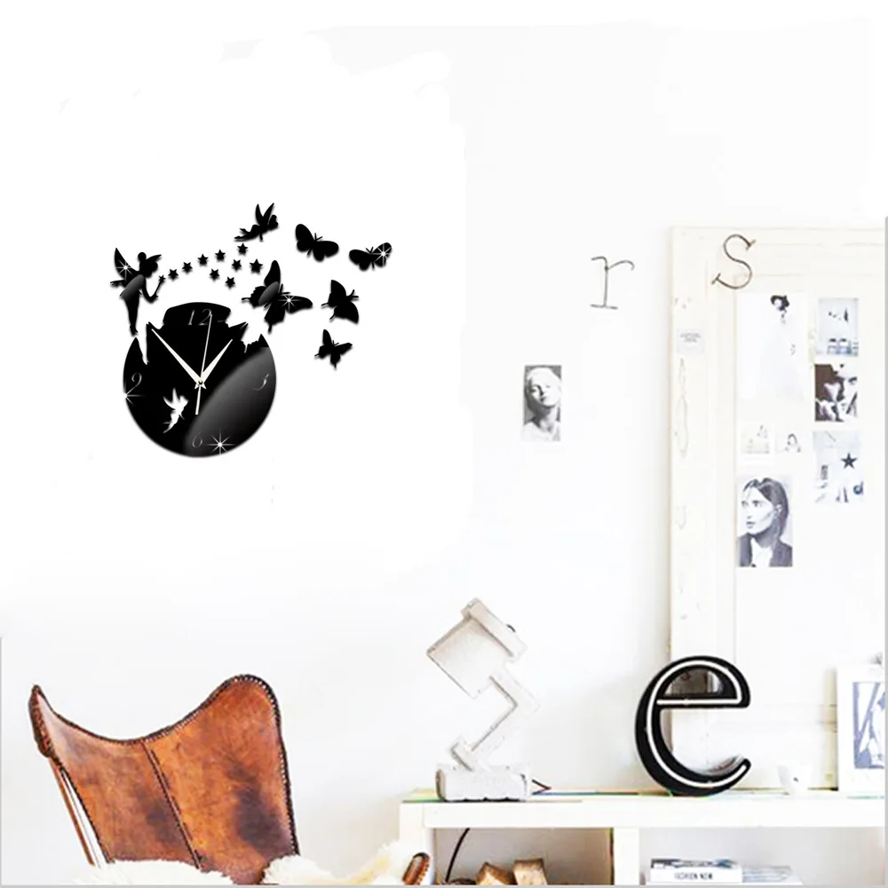 Оригинальные зеркальные часы Funlife для гостиной с героями мультфильмов | Дом и сад