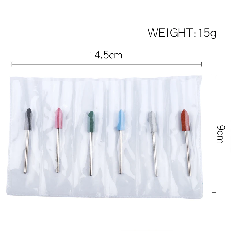 Набор фрез для маникюра 6 шт. резиновая силиконовая Машинка педикюра