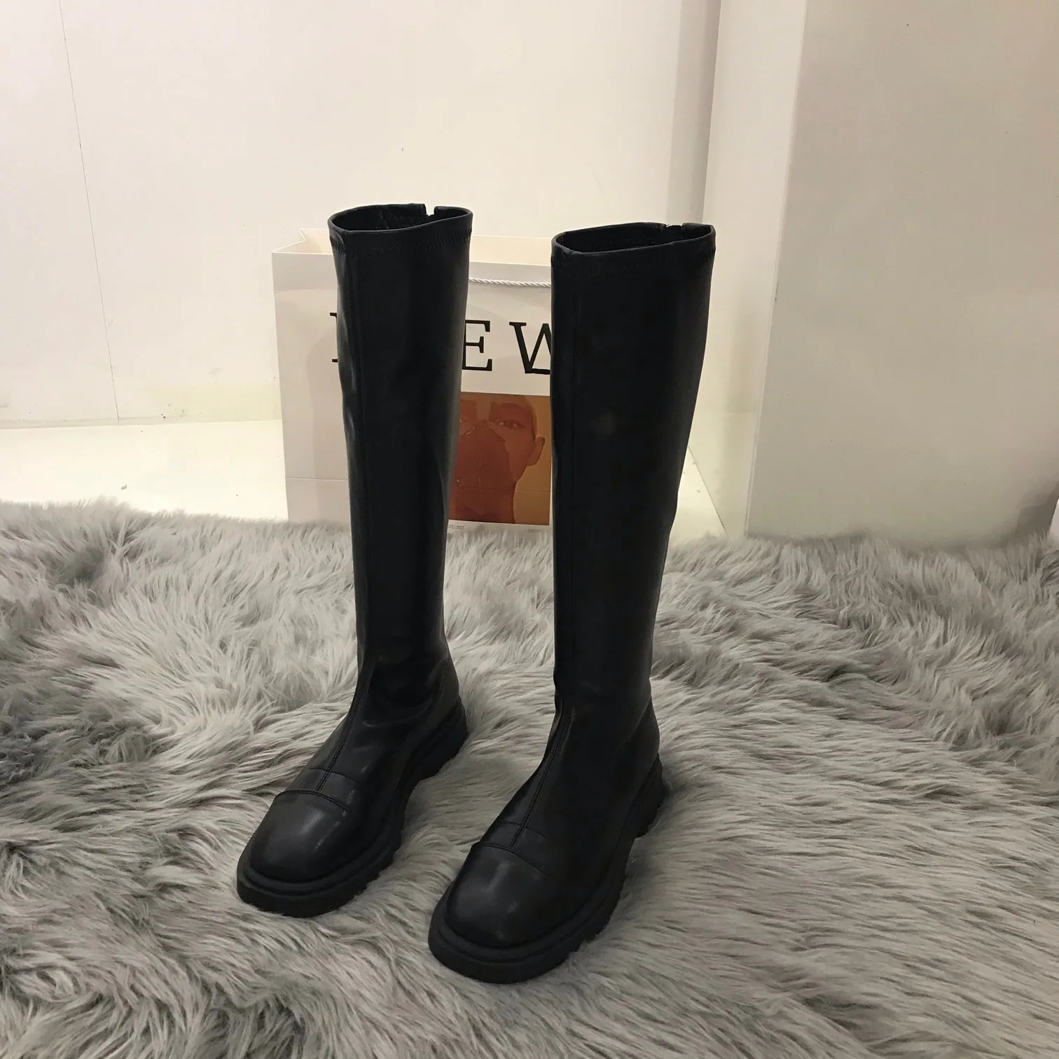 

Long boots women's boots 2020 new autumn and winter thin velvet women's shoes soft leather high tube over the knee thin