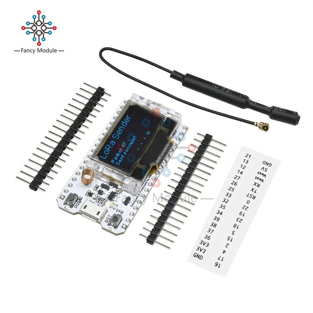 Плата расширения diymore LoRa 868 -915 МГц 0 96 &quotOLED-дисплей ESP32 Wi-Fi Bluetooth антенна