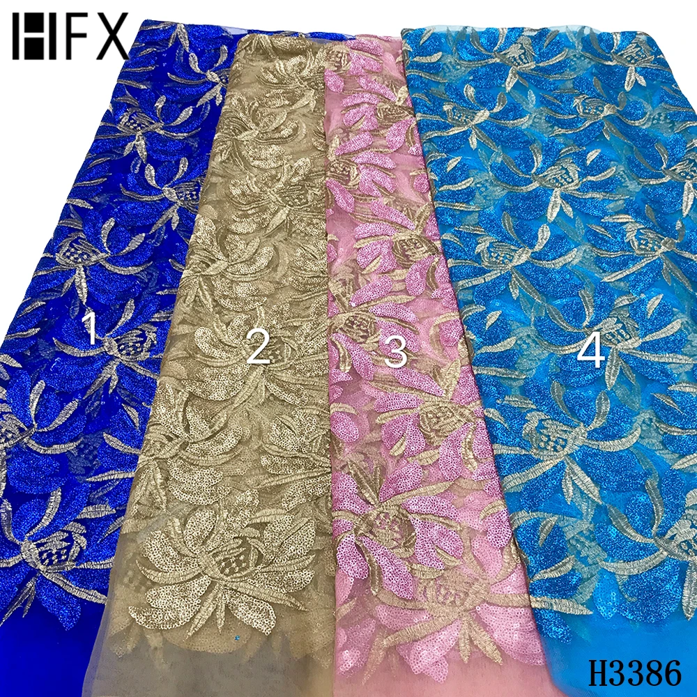 

Sequins Glitter NIgerian Lace African Lace Fabric 2020 High Quality Lace Newest Tulle Lace Fabric Mesh Lace For Wedding Dress