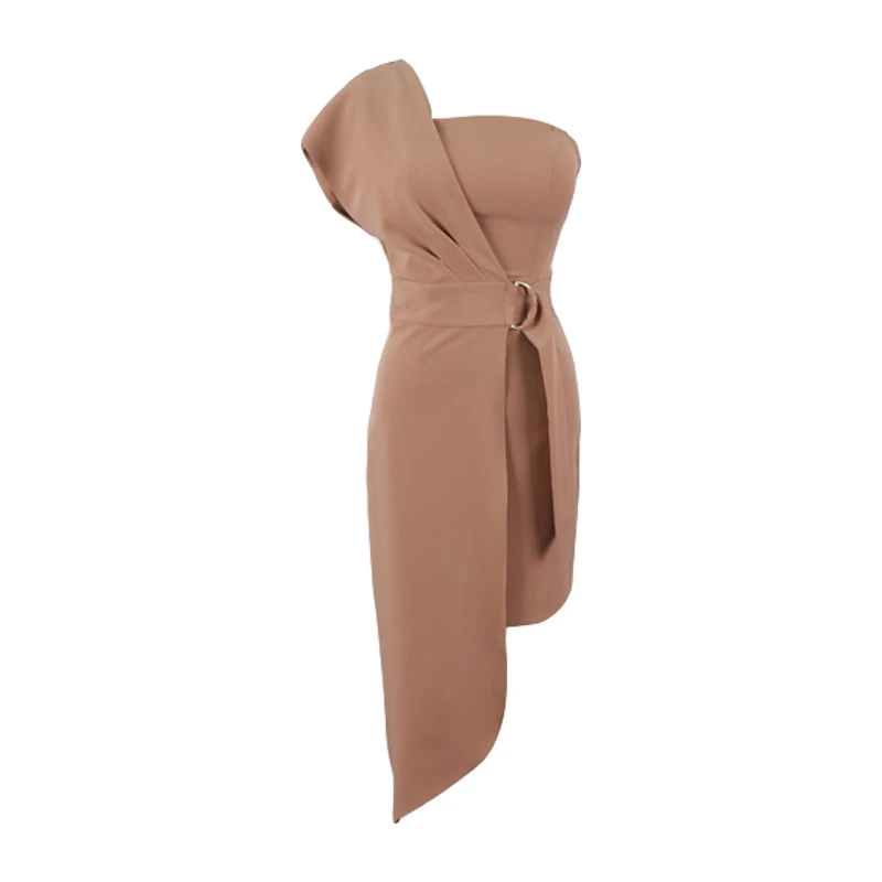 

Foamlina Sexy Women Summer Dress 2020 Fashion One Shoulder Sleeveless High Waist Asymmetrical Evening Party Dress Vestidos