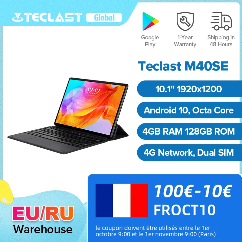  Teclast M40SE планшет на Android 10,1, восемь ядер, экран 1920 дюйма, 4 Гб + 1200 ГБ