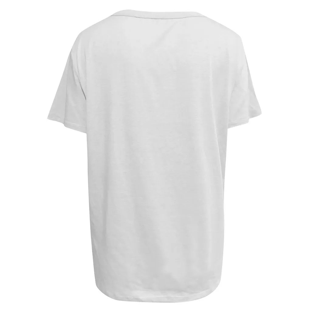 

Women's large letter print top loose casual clothes for tees tshirt women 2021 camisetas de mujer Versatile base shirt