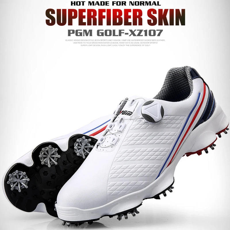 

New Golf Men Shoes Waterproof Antiskid Shoes Breathable Button Buckle Sports Shoe Spiked Nail Sneakers XD88